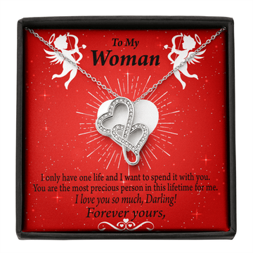 To My Partner One Life Twin Hearts Necklace Cz Eternal Bond Pendant From Son Daughter Gift Anniversary Birthday Graduation Mothers Day - Double Hearts Necklace