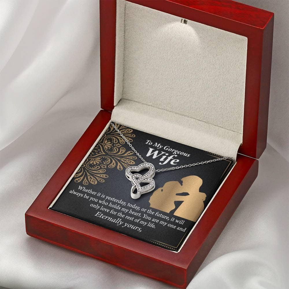 To My Wife It'S Always Been You Twin Hearts Necklace Cz Eternal Bond Pendant From Son Daughter Gift Anniversary Birthday Graduation Mothers Day - Double Hearts Necklace