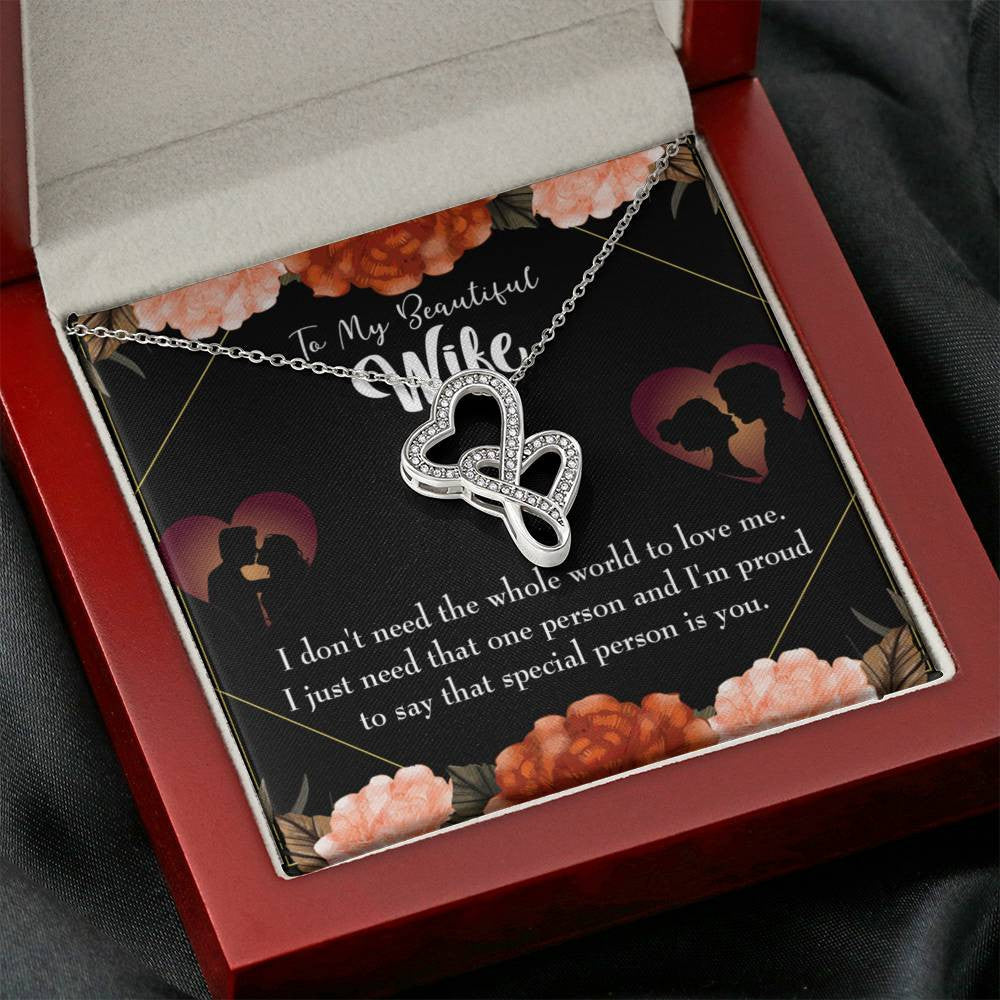 To My Wife Special Person Twin Hearts Necklace Cz Eternal Bond Pendant From Son Daughter Gift Anniversary Birthday Graduation Mothers Day - Double Hearts Necklace