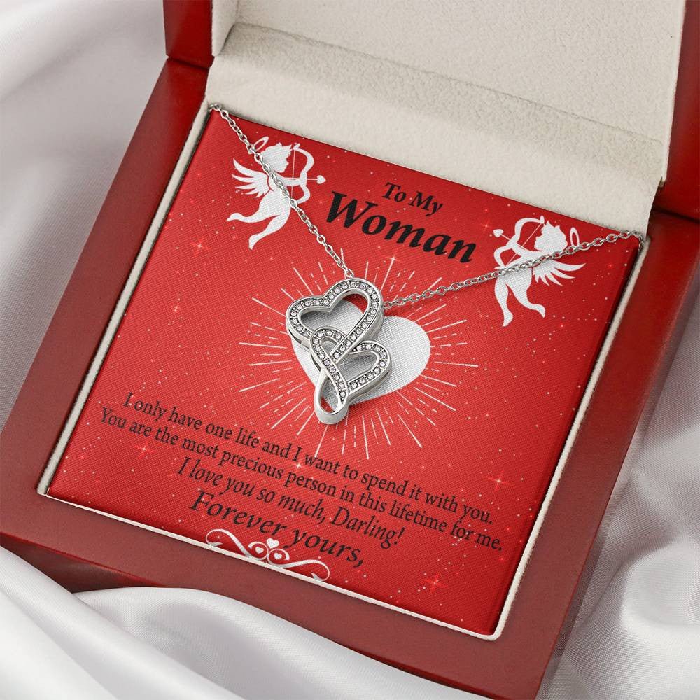 To My Partner One Life Twin Hearts Necklace Cz Eternal Bond Pendant From Son Daughter Gift Anniversary Birthday Graduation Mothers Day - Double Hearts Necklace