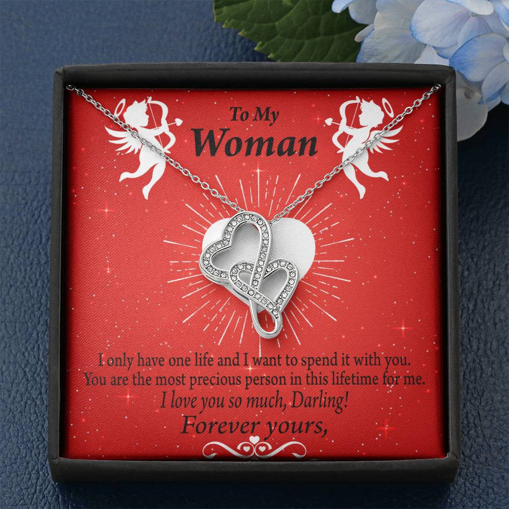 To My Partner One Life Twin Hearts Necklace Cz Eternal Bond Pendant From Son Daughter Gift Anniversary Birthday Graduation Mothers Day - Double Hearts Necklace