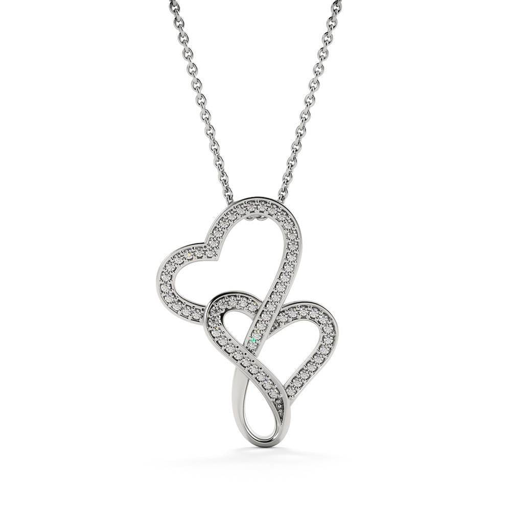 To My Wife Girlfriend Riding With My Old Man Double Hearts Necklace Message Card From Son Daughter Gift Anniversary Birthday Graduation Mothers Day - Double Hearts Necklace