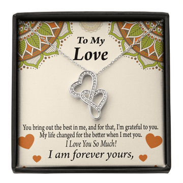 To My Partner All Of Me Loves All Of You Twin Hearts Necklace Cz Eternal Bond Pendant From Son Daughter Gift Anniversary Birthday Graduation Mothers Day - Double Hearts Necklace