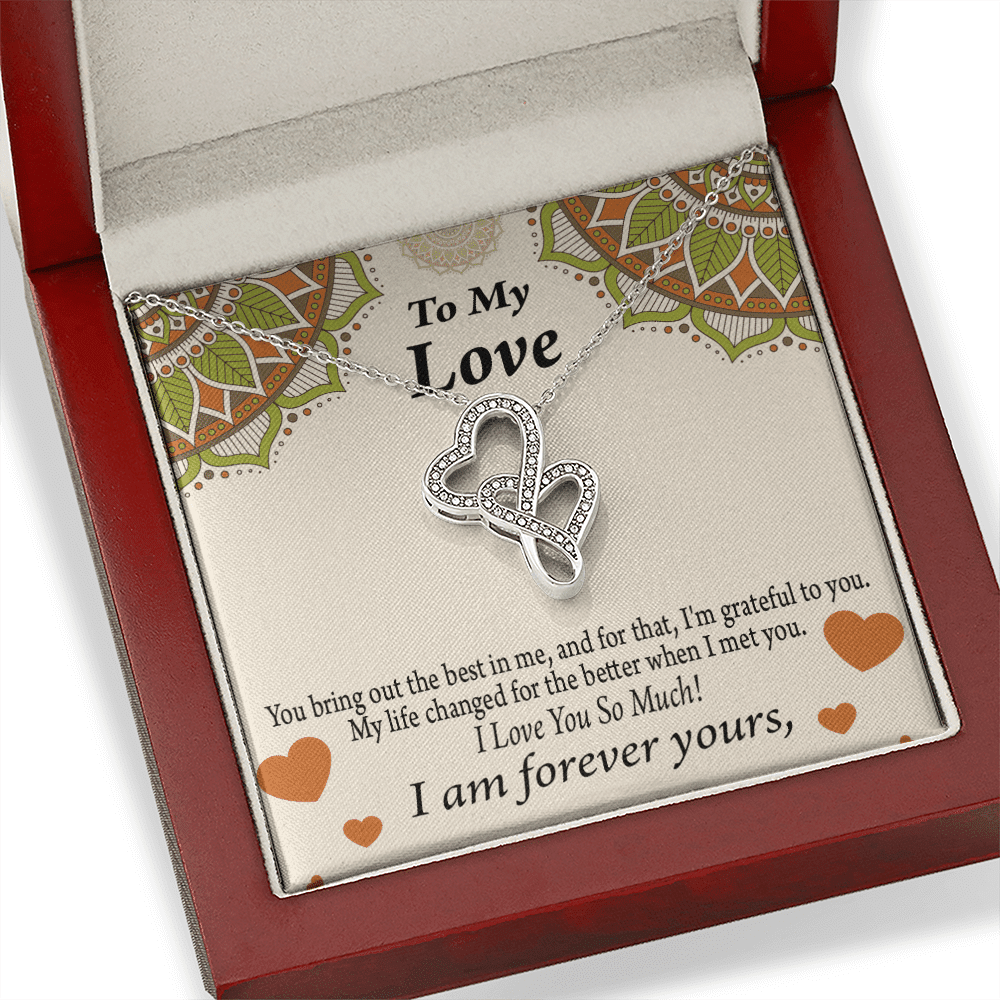 To My Partner All Of Me Loves All Of You Twin Hearts Necklace Cz Eternal Bond Pendant From Son Daughter Gift Anniversary Birthday Graduation Mothers Day - Double Hearts Necklace