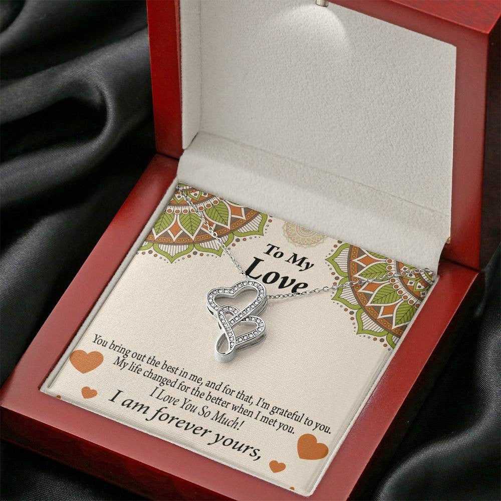 To My Partner All Of Me Loves All Of You Twin Hearts Necklace Cz Eternal Bond Pendant From Son Daughter Gift Anniversary Birthday Graduation Mothers Day - Double Hearts Necklace