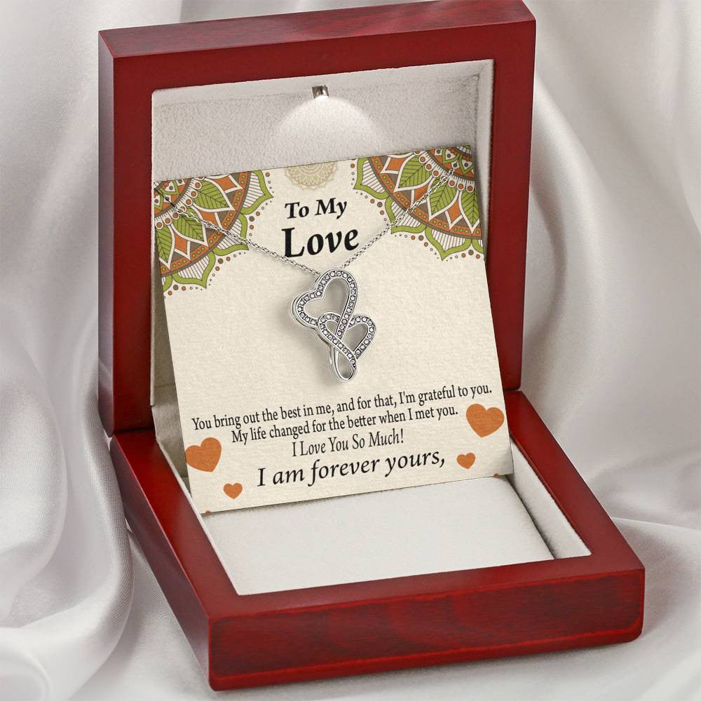 To My Partner All Of Me Loves All Of You Twin Hearts Necklace Cz Eternal Bond Pendant From Son Daughter Gift Anniversary Birthday Graduation Mothers Day - Double Hearts Necklace