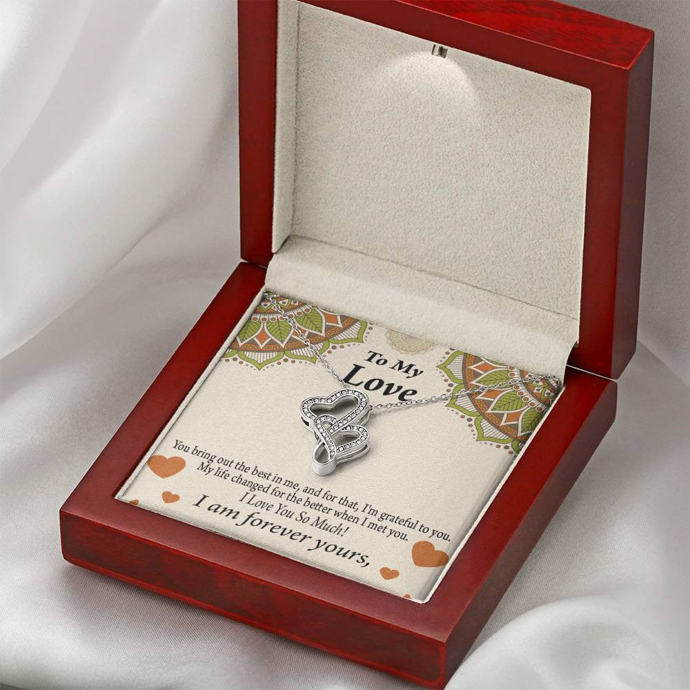 To My Partner All Of Me Loves All Of You Twin Hearts Necklace Cz Eternal Bond Pendant From Son Daughter Gift Anniversary Birthday Graduation Mothers Day - Double Hearts Necklace