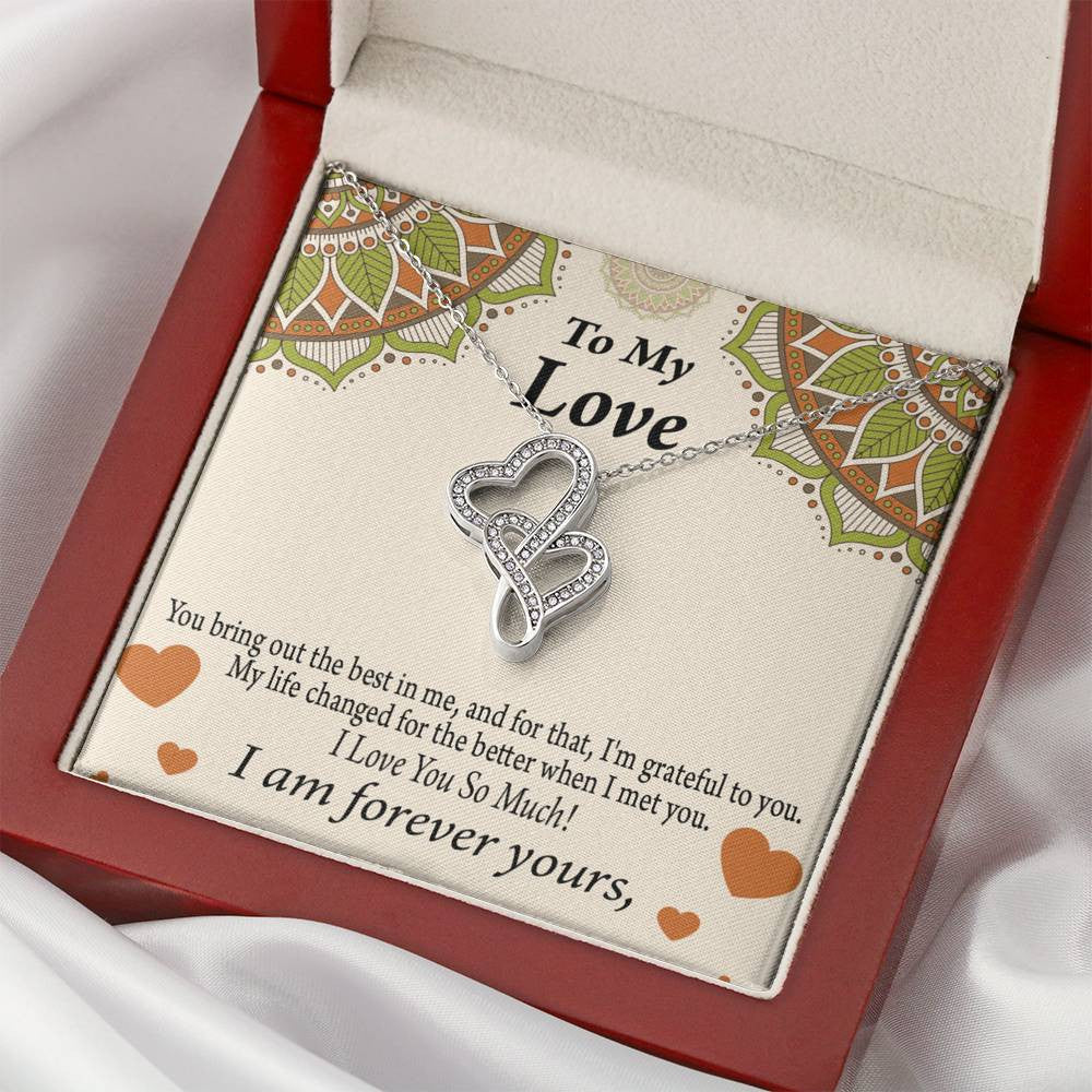 To My Partner All Of Me Loves All Of You Twin Hearts Necklace Cz Eternal Bond Pendant From Son Daughter Gift Anniversary Birthday Graduation Mothers Day - Double Hearts Necklace