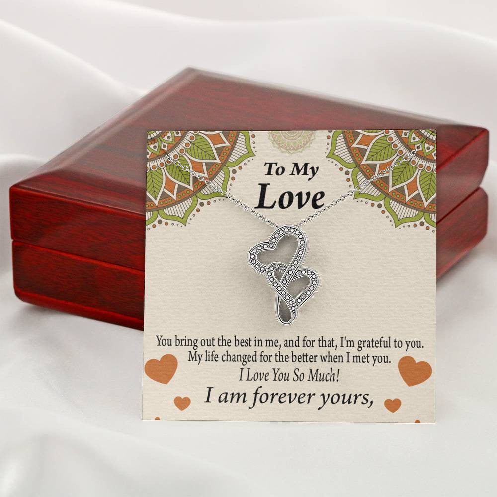 To My Partner All Of Me Loves All Of You Twin Hearts Necklace Cz Eternal Bond Pendant From Son Daughter Gift Anniversary Birthday Graduation Mothers Day - Double Hearts Necklace