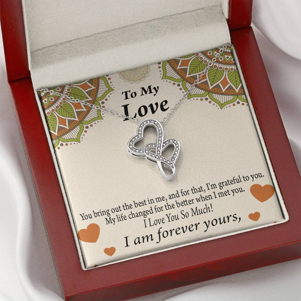 To My Partner All Of Me Loves All Of You Twin Hearts Necklace Cz Eternal Bond Pendant From Son Daughter Gift Anniversary Birthday Graduation Mothers Day - Double Hearts Necklace