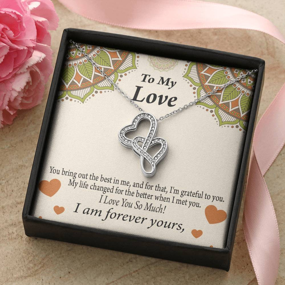 To My Partner All Of Me Loves All Of You Twin Hearts Necklace Cz Eternal Bond Pendant From Son Daughter Gift Anniversary Birthday Graduation Mothers Day - Double Hearts Necklace