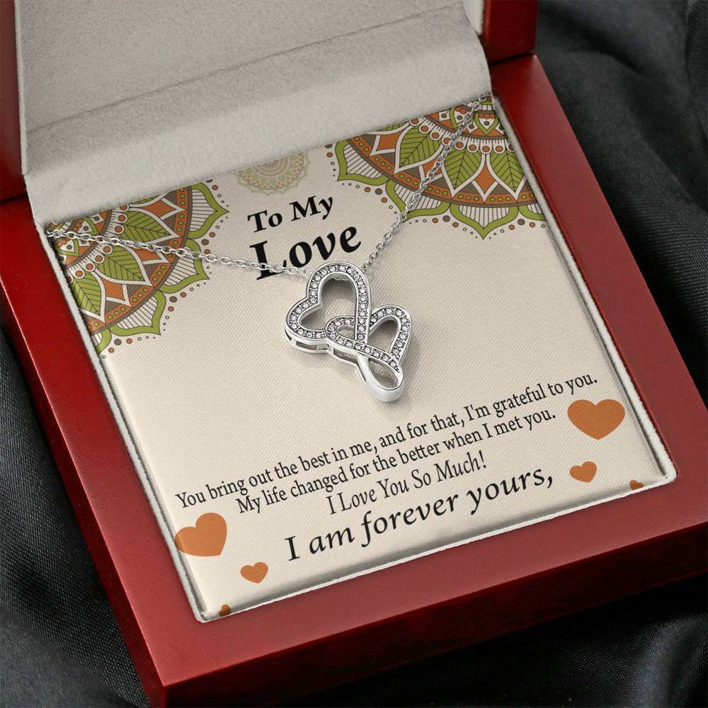 To My Partner All Of Me Loves All Of You Twin Hearts Necklace Cz Eternal Bond Pendant From Son Daughter Gift Anniversary Birthday Graduation Mothers Day - Double Hearts Necklace