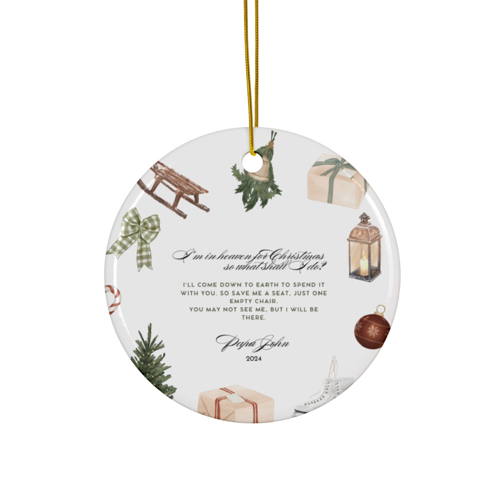 2025 Personalized Memorial Christmas Circle Ceramic Ornament