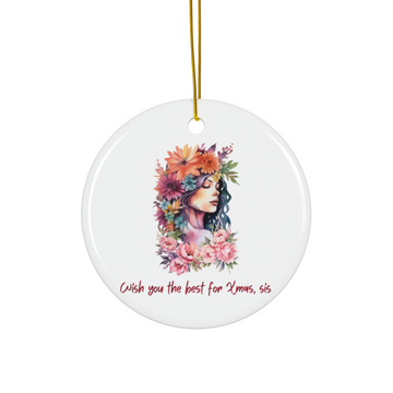 2025 Personalized Sisterhood Christmas Circle Ceramic Ornament