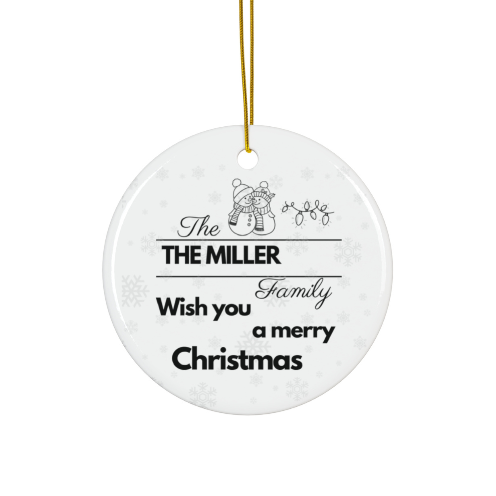 2025 Personalized Family Christmas Circle Ceramic Ornament