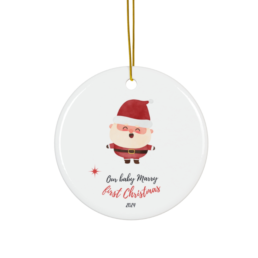 2025 Personalized Baby's First Christmas Circle Ceramic Ornament