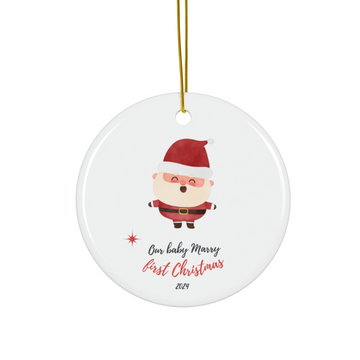 2025 Personalized Baby's First Christmas Circle Ceramic Ornament