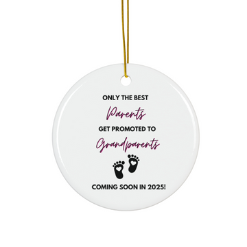 2025 Personalized Pregnant Christmas Circle Ceramic Ornament