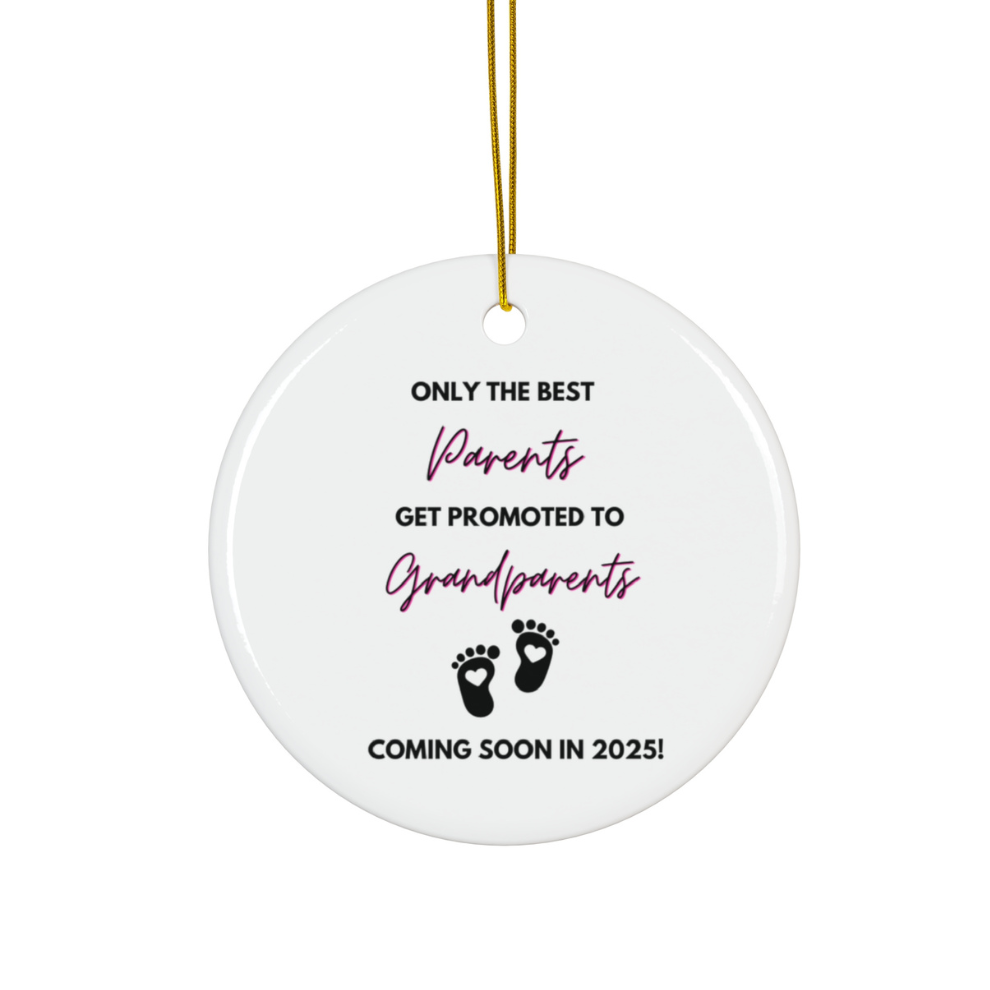 2025 Personalized Pregnant Christmas Circle Ceramic Ornament