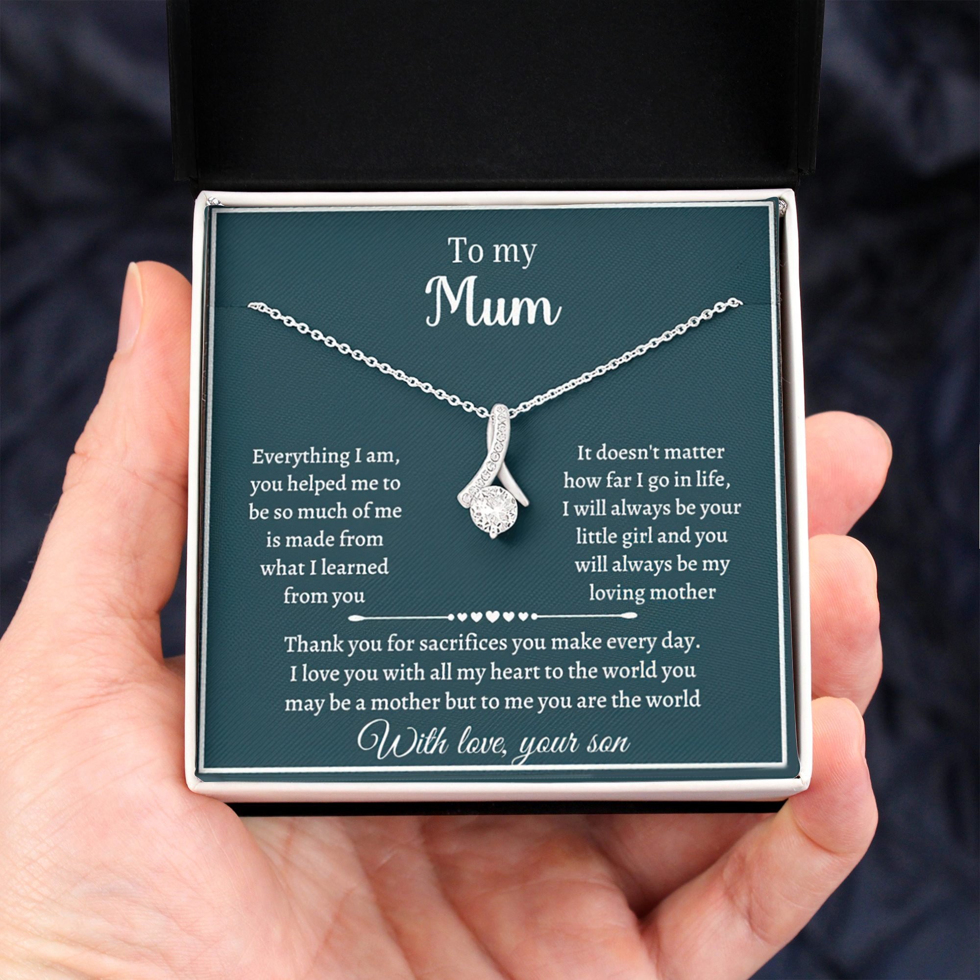 Mother's Day Gift from Son - I love you with all my heart to the world you may be a mother but to me you are the world