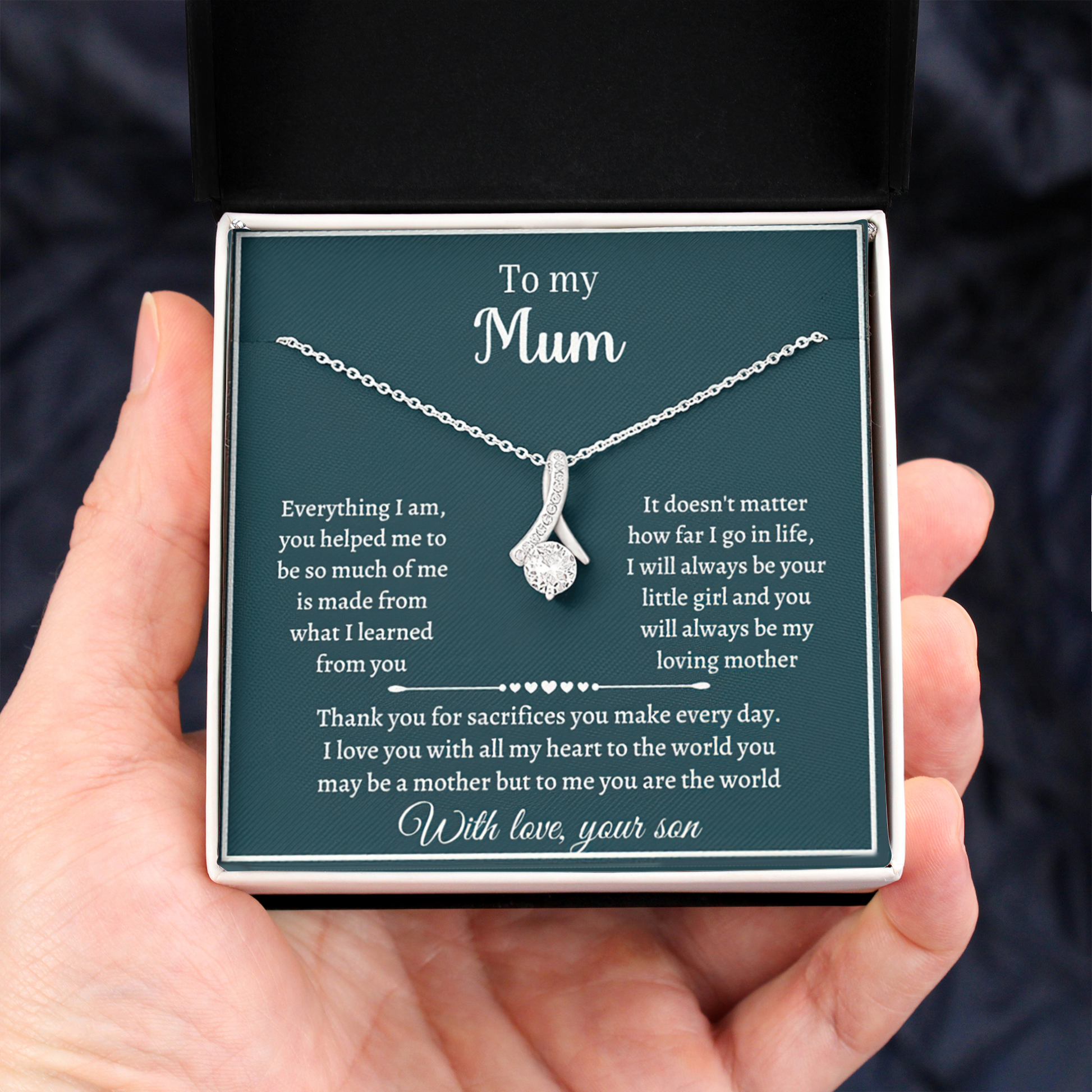 Mother's Day Gift from Son - I love you with all my heart to the world you may be a mother but to me you are the world