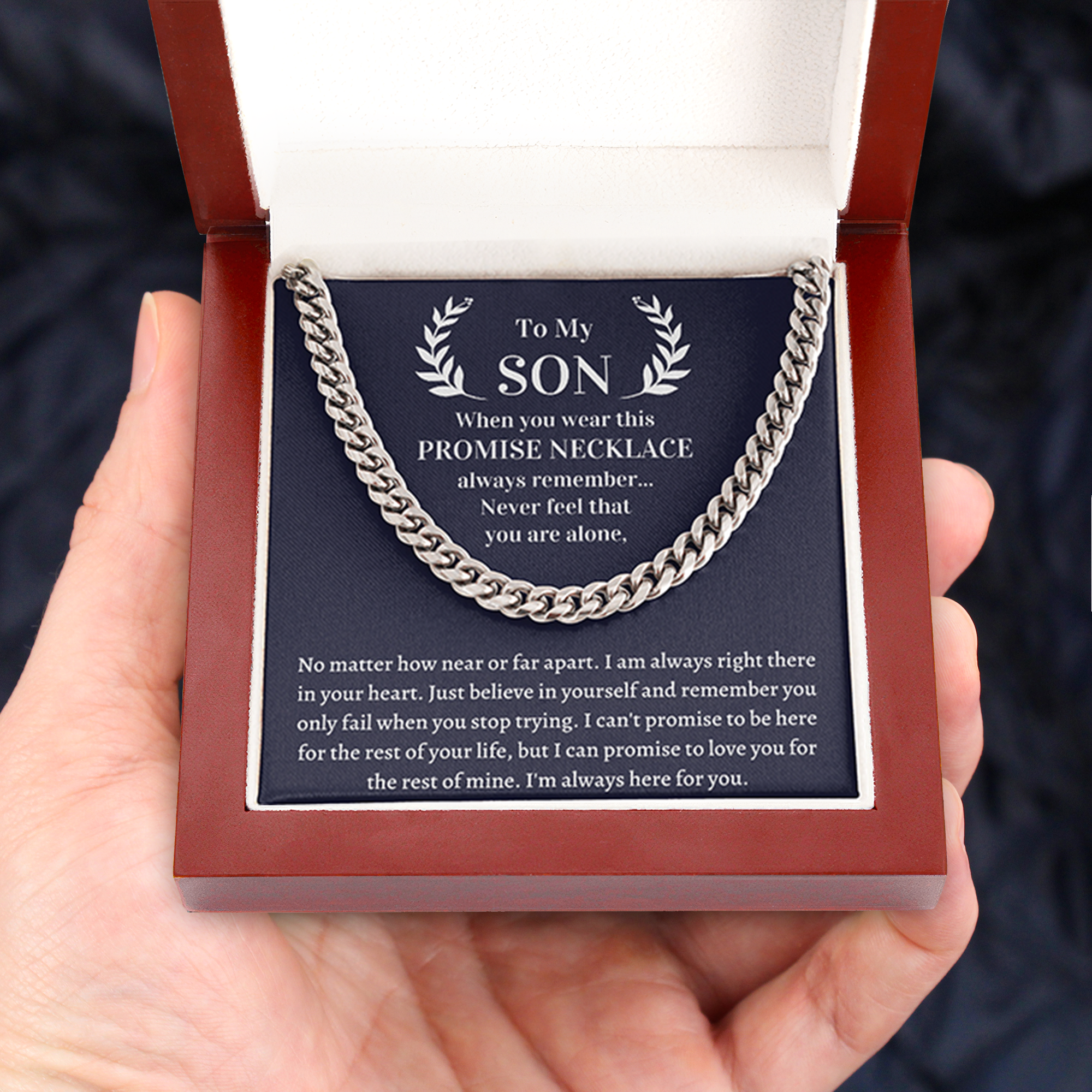 Gift for Son Necklace Cuban - I can promise love you for the rest of my life