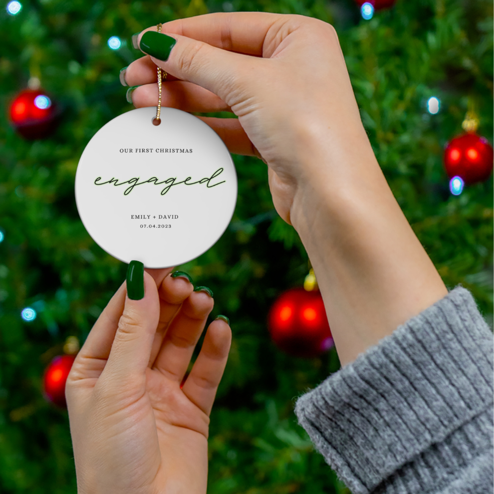 2025 Personalized First Christmas Married Ceramic Ornament