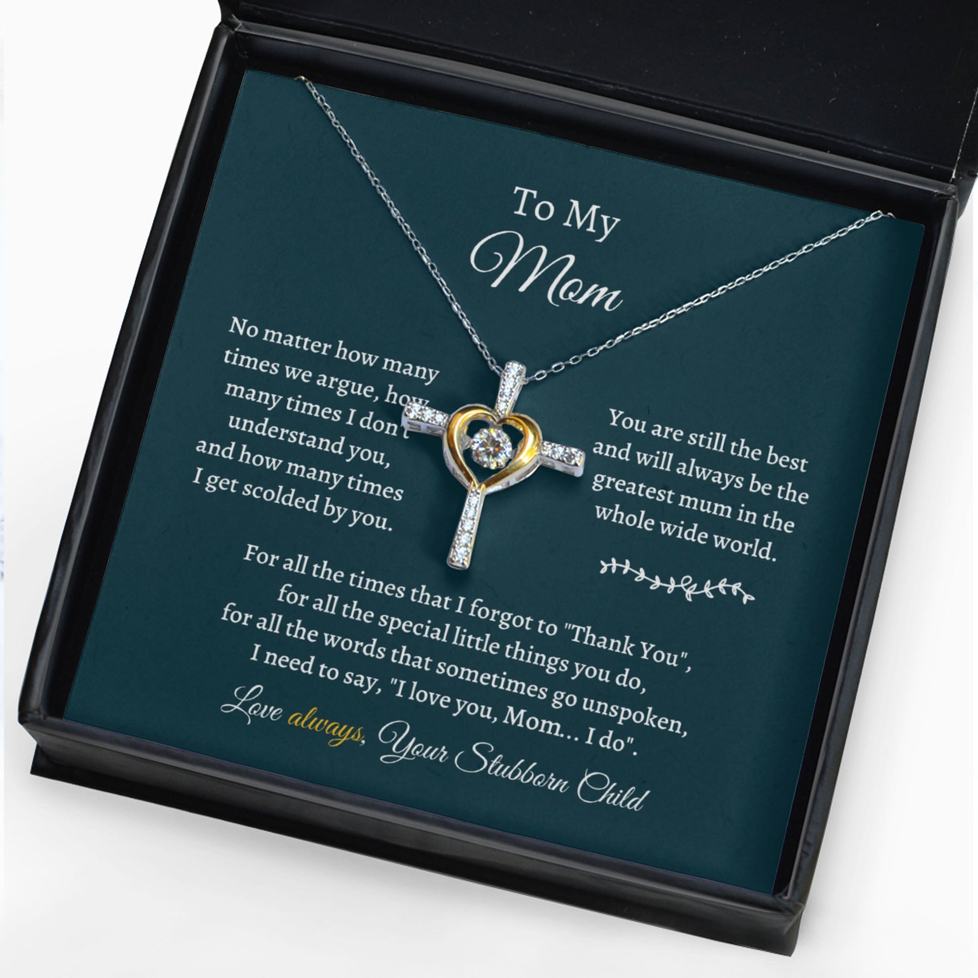 Gift for Mother Cross Dancing Necklace - No matter how many times we argue