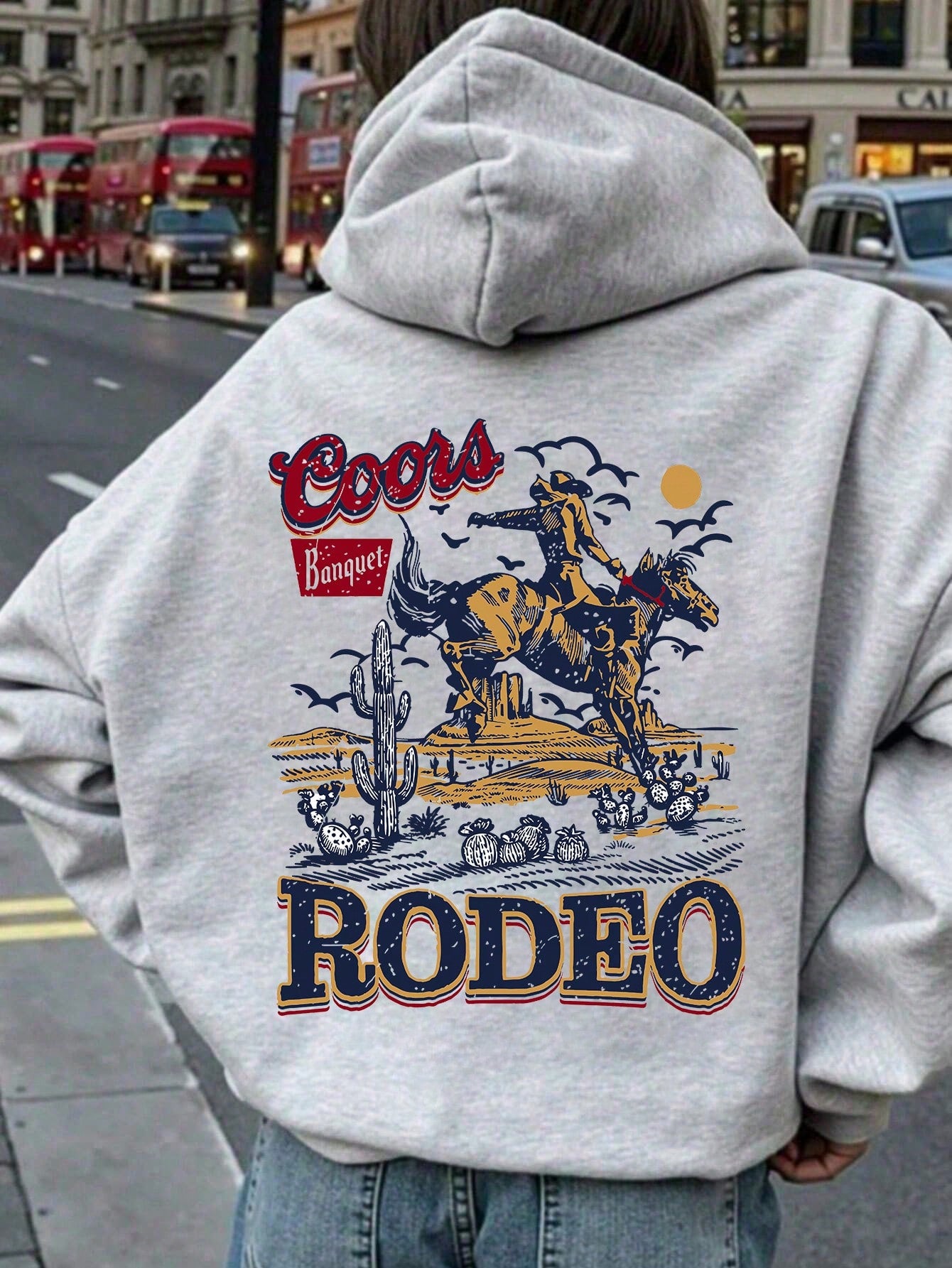 Cowboy Printed Thermal Hoodie