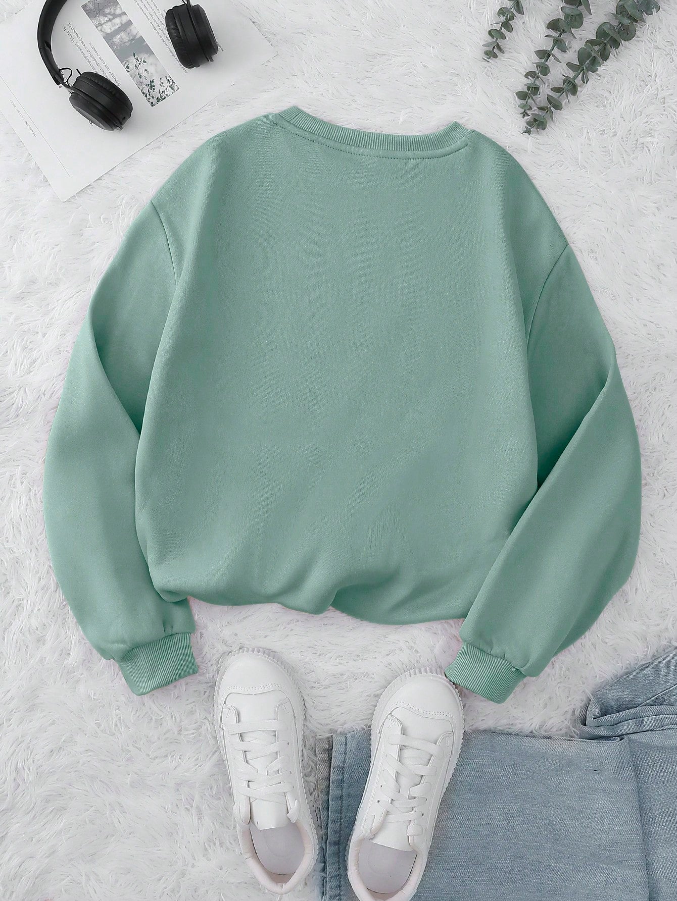 Letter Graphic Thermal Lined Sweatshirt