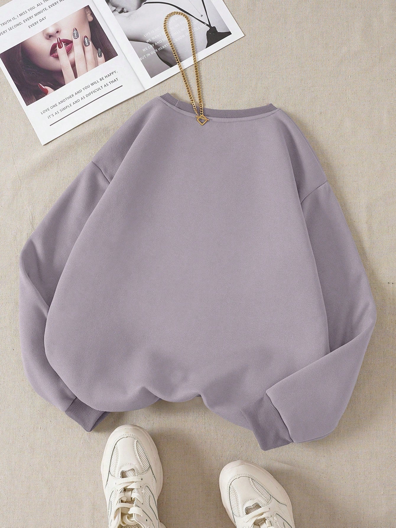 Heart Print Casual Sweatshirt