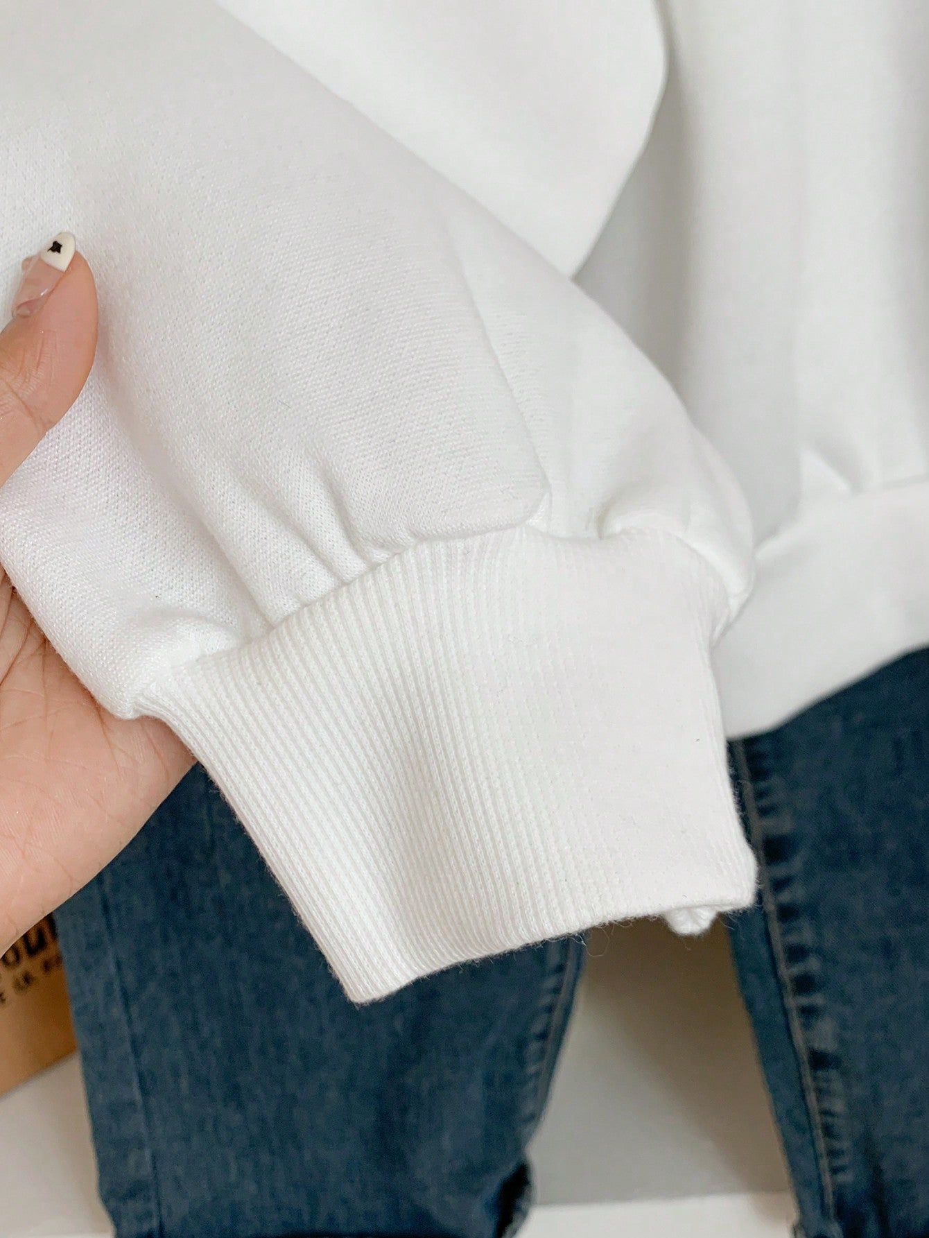 Minimalist Blue Star Patch Print Sweatshirt For Women