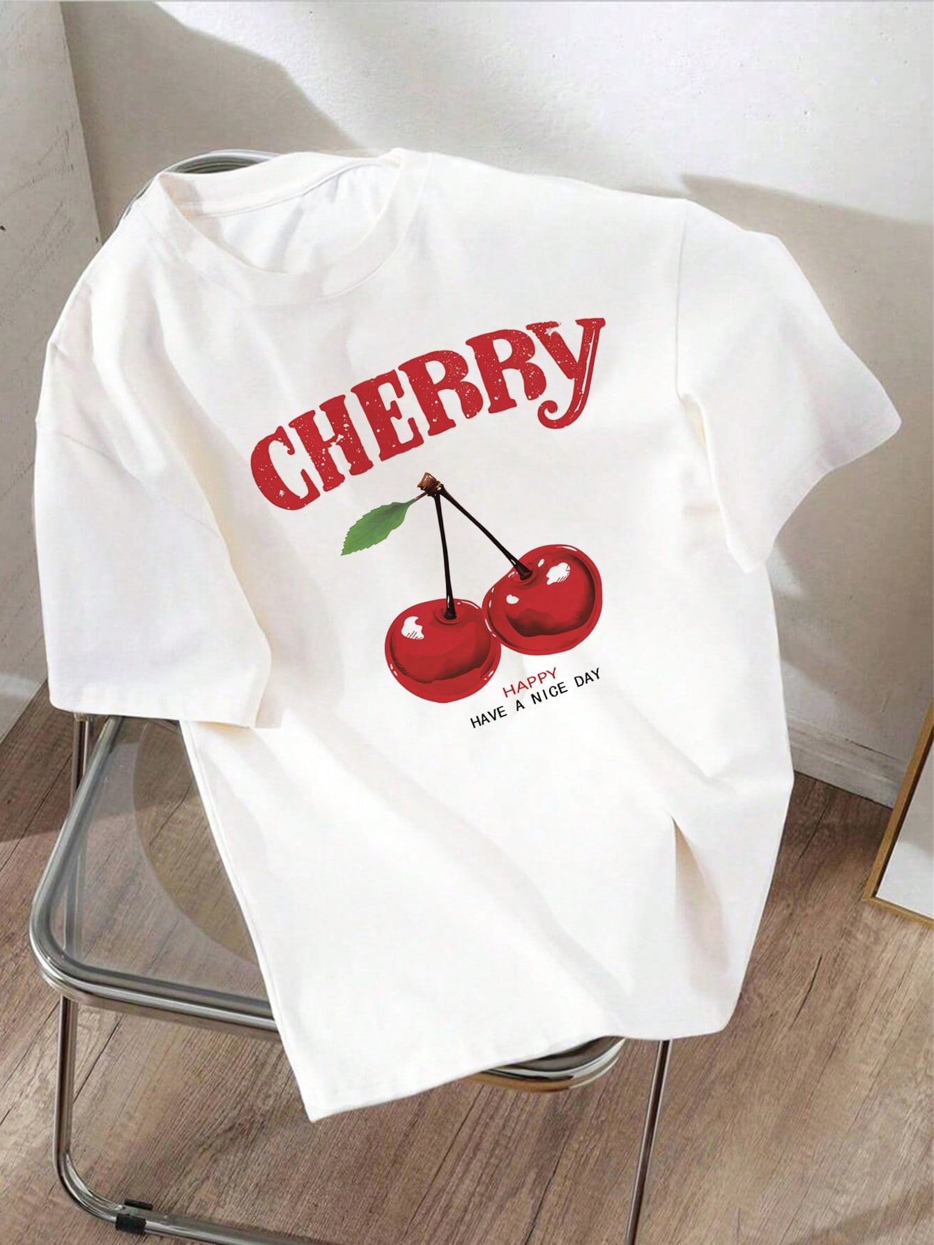 Cherry Short Sleeve T-Shirt For Women