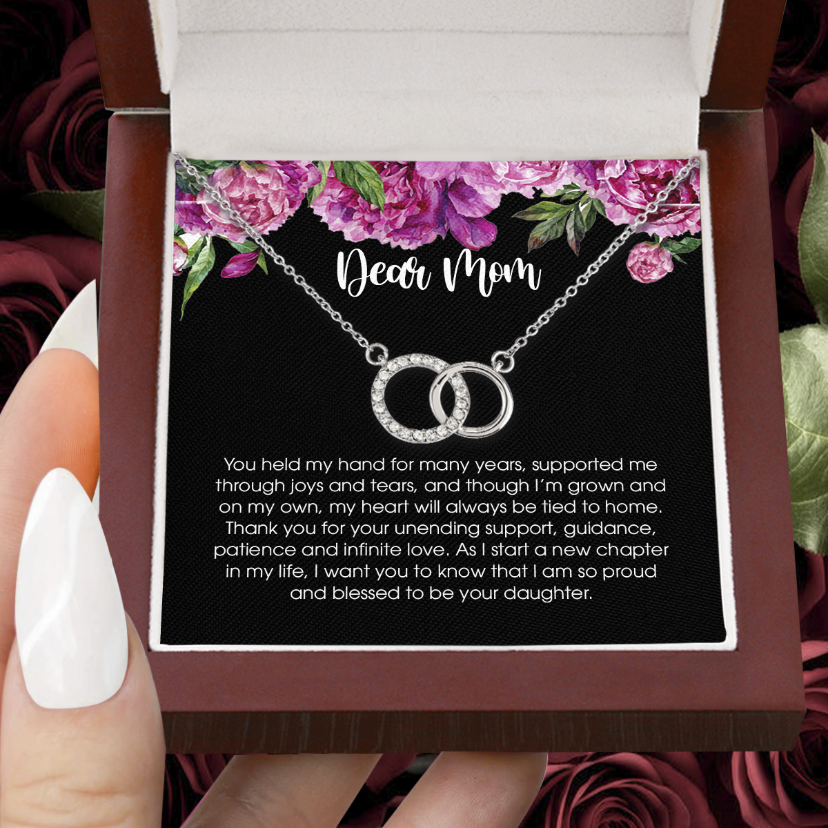 You Held My Hand For Many Years, Mother of the Bride Pair Necklace, Mom Wedding Gift from Bride