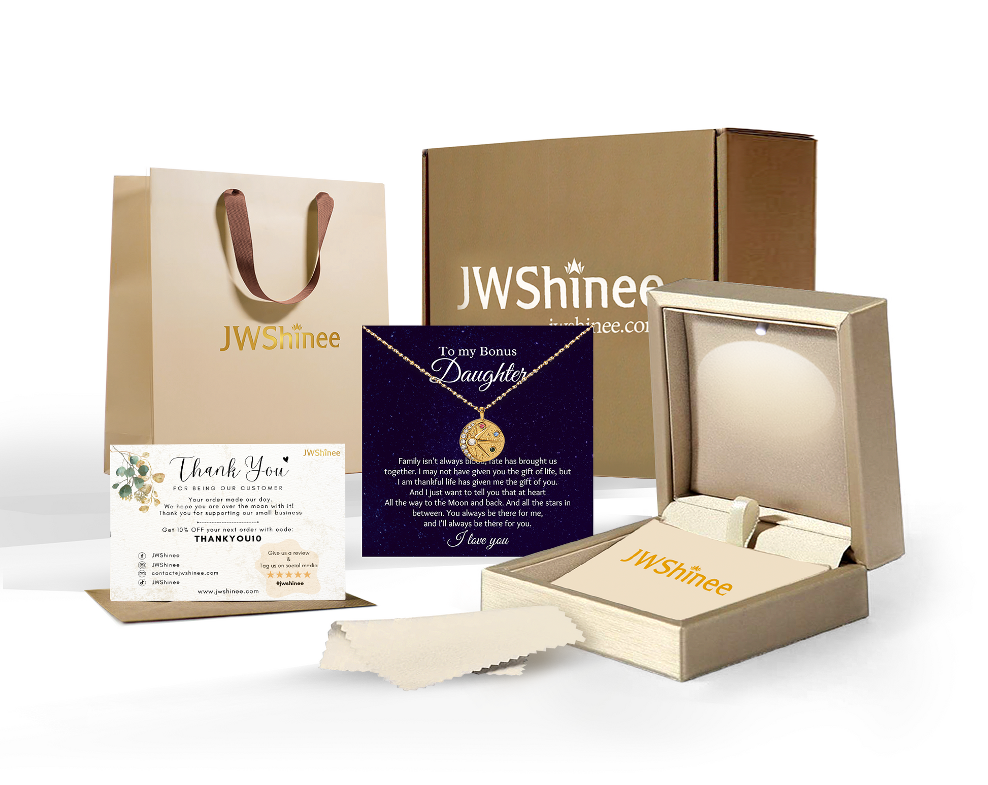 Gift for Bonus Daughter Necklace Sun Moon From Mother Birthday Graduation Gift