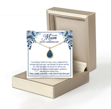 Water Drop Necklace Gift for Mum from Son-Daughter, Mother's Day