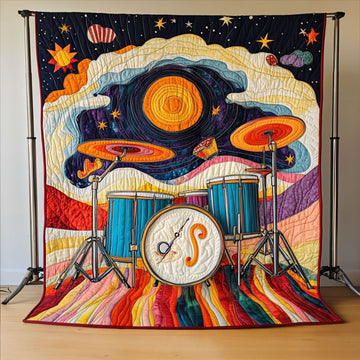 Abstract Rhythm Quilted Blanket Sofa Couch Throw Blanket Best Christmas Gifts For Drummers - Marykun