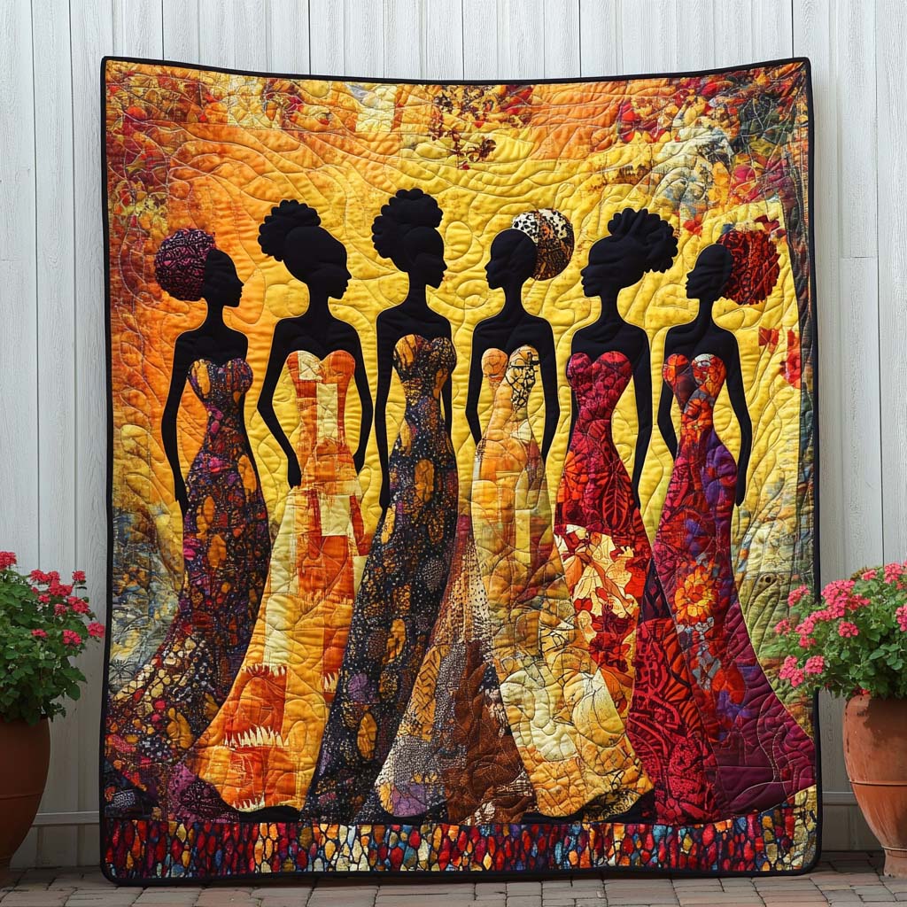 African Queenscape Quilted Blanket Bedroom Decor African American Gifts For Women - Marykun