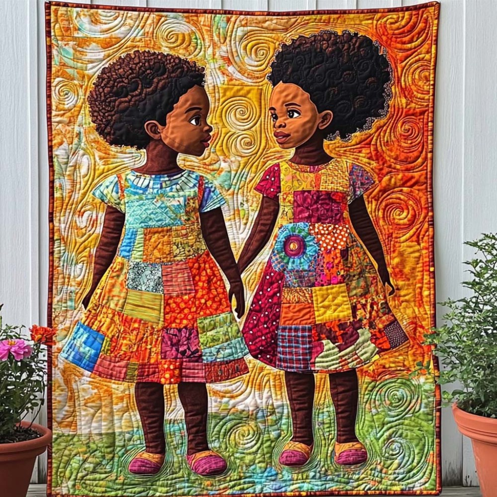 Afro Sunshine Quilted Blanket Nice Throw Blanket African American Gifts For Women - Marykun