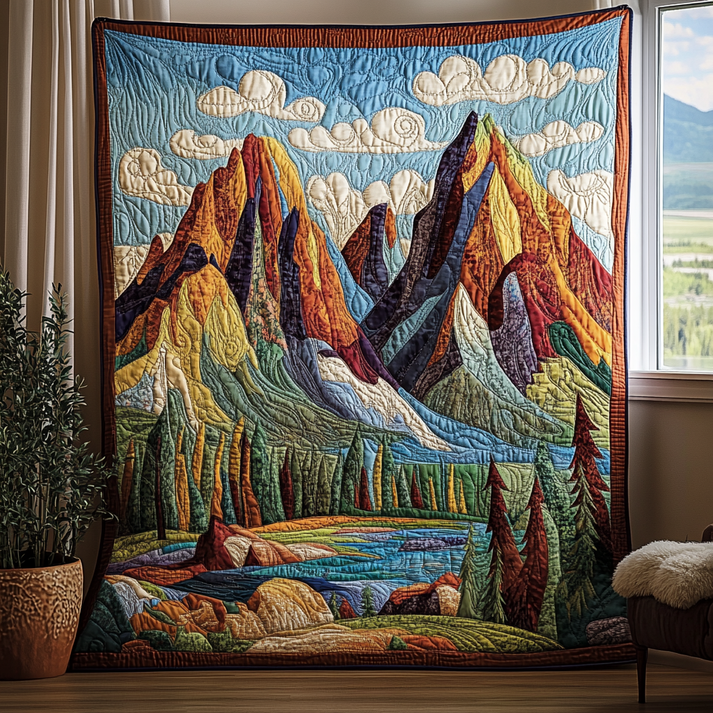 Alpine Still Quilted Blanket Cute Bedroom Decor Gifts For Someone Who Loves Nature - Marykun