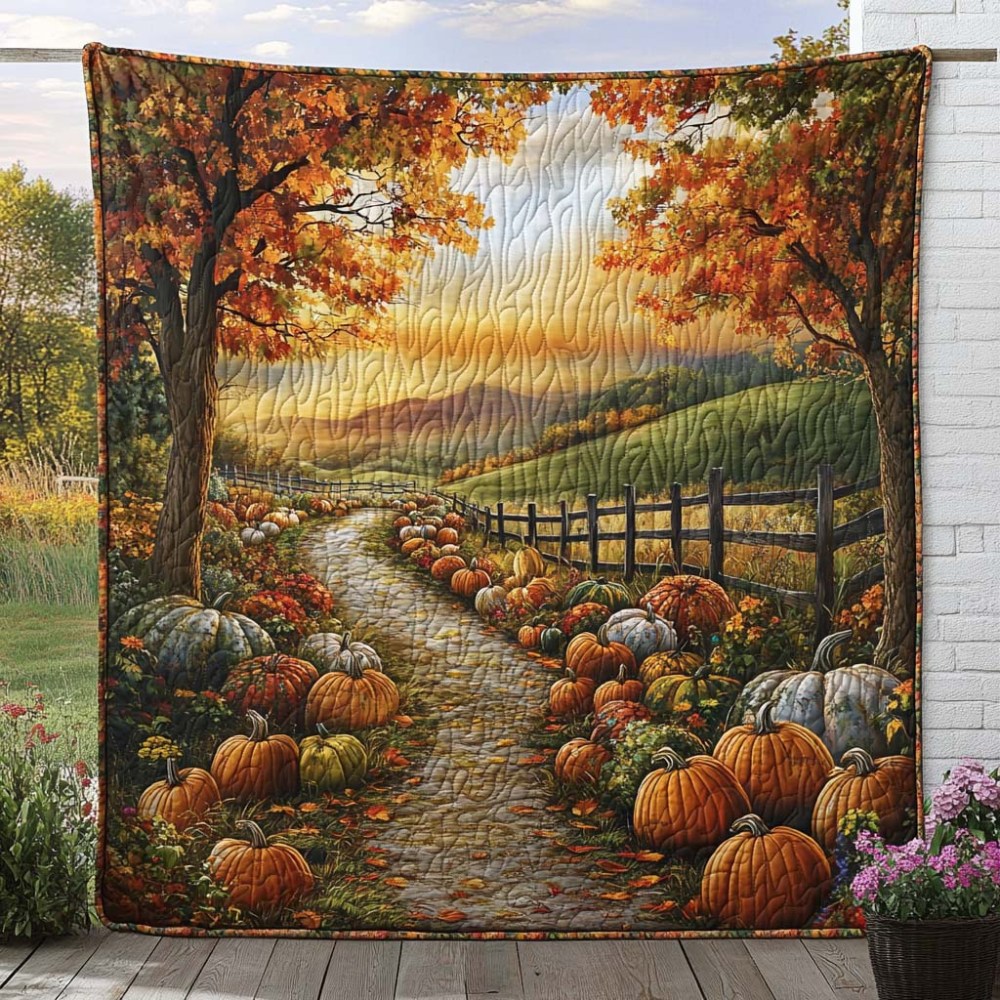 Amber Forest Trail Quilted Blanket Autumn Blanket Throws Nice Family Christmas Gifts - Marykun