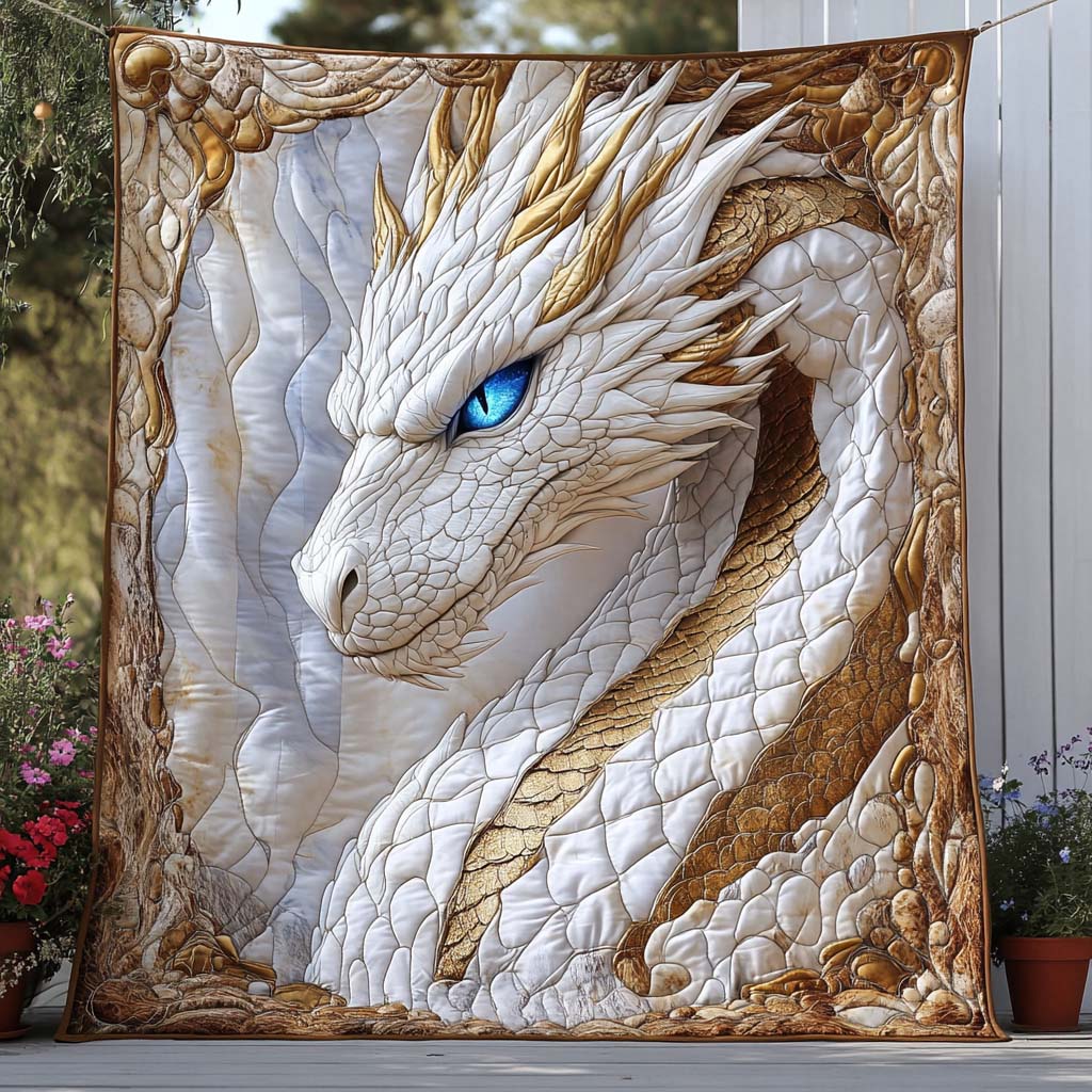 Ancient Flame Quilted Blanket Winter Decor Blanket Dragon Gifts For Men - Marykun