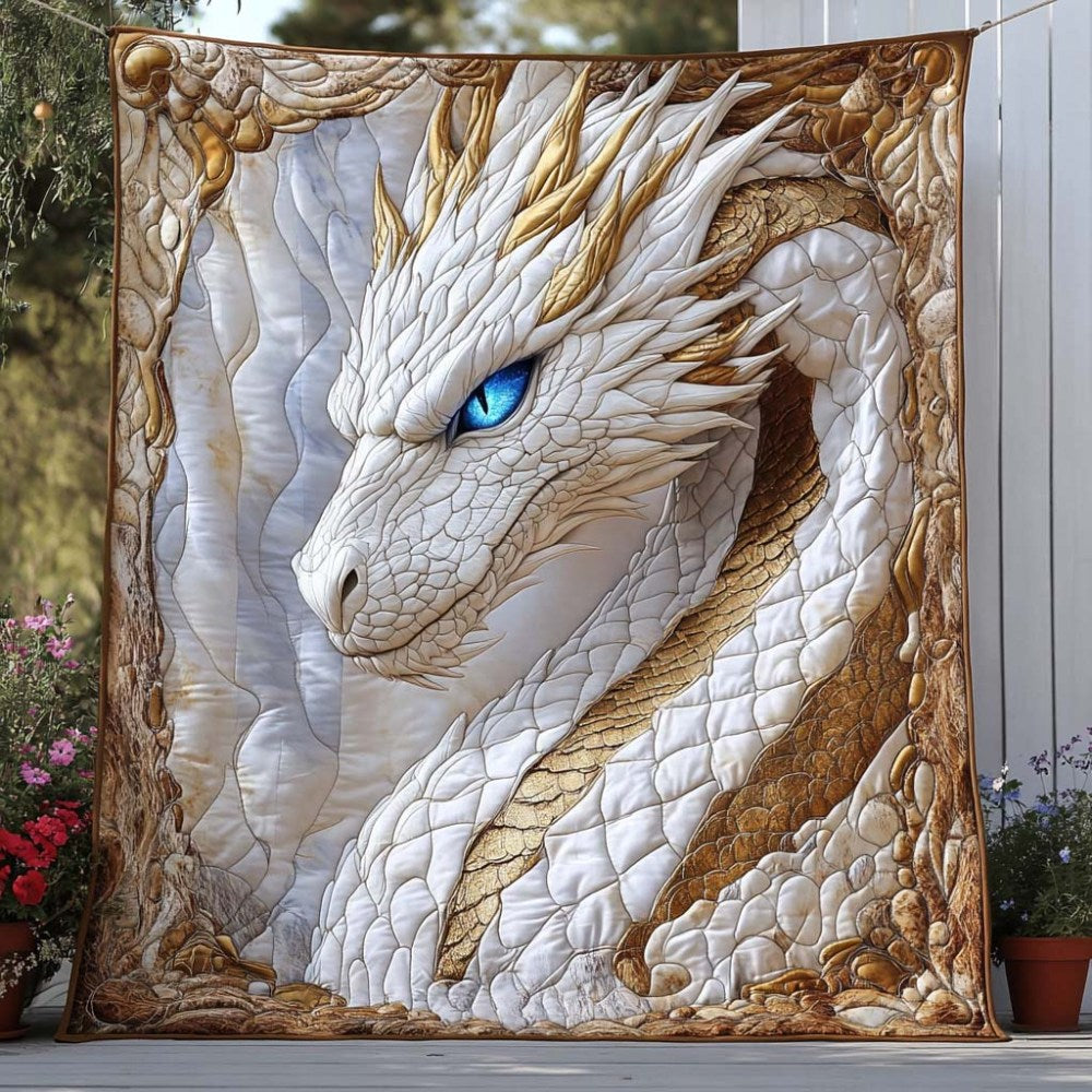 Ancient Flame Quilted Blanket Winter Decor Blanket Dragon Gifts For Men - Marykun