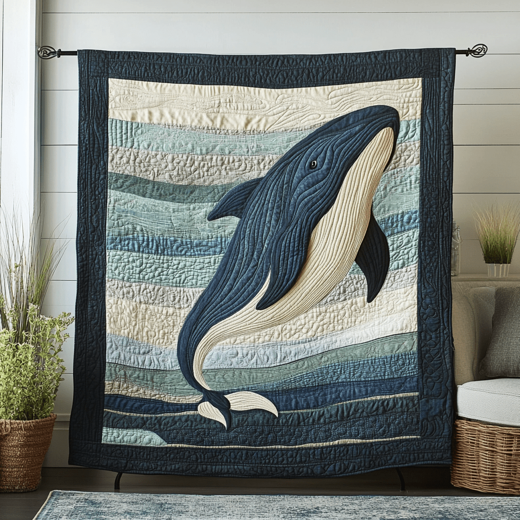 Aqua Drifter Quilted Blanket Best Throw Blanket Whale Themed Presents - Marykun