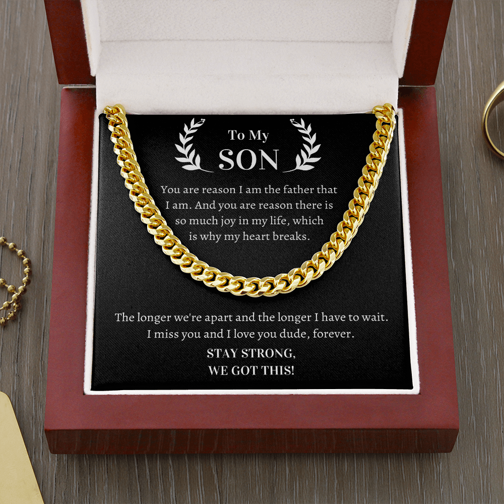 Gift Cuban Necklace for Son - I miss you and I love you dude, forever