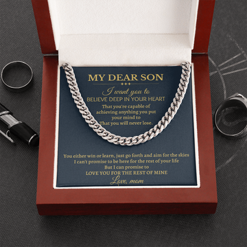 Gift for son- I want you to believe deep in your heart that you're capable of achieving anything