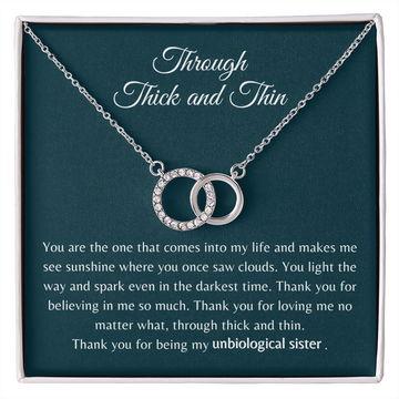 Gift for Bestie/Friend/Soul Sister Necklace Circle Interlocking Pair Perfect Stainless Steel Message