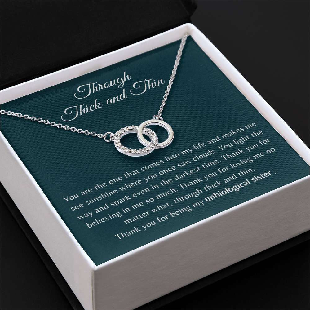 Gift for Bestie/Friend/Soul Sister Necklace Circle Interlocking Pair Perfect Stainless Steel Message