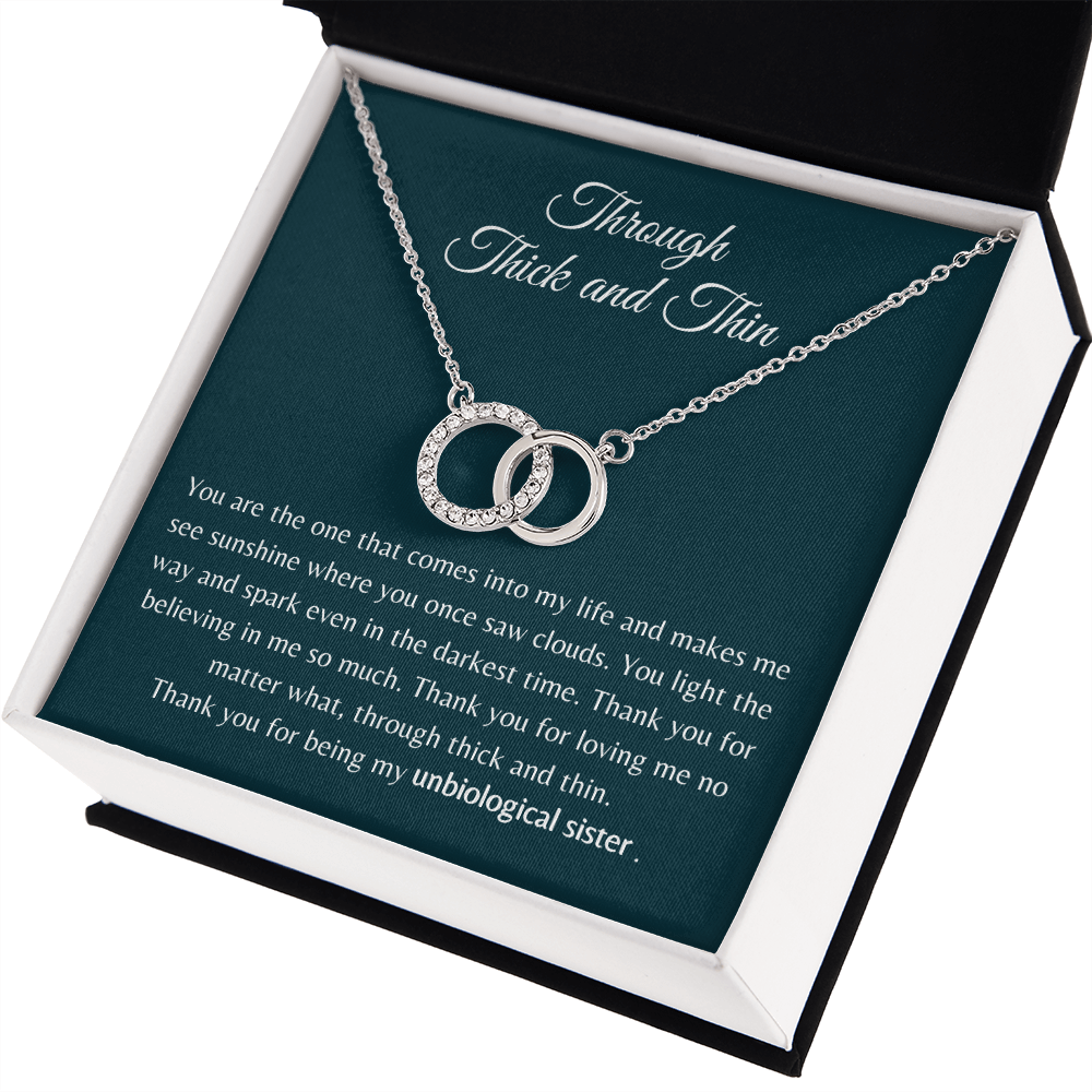 Gift for Bestie/Friend/Soul Sister Necklace Circle Interlocking Pair Perfect Stainless Steel Message