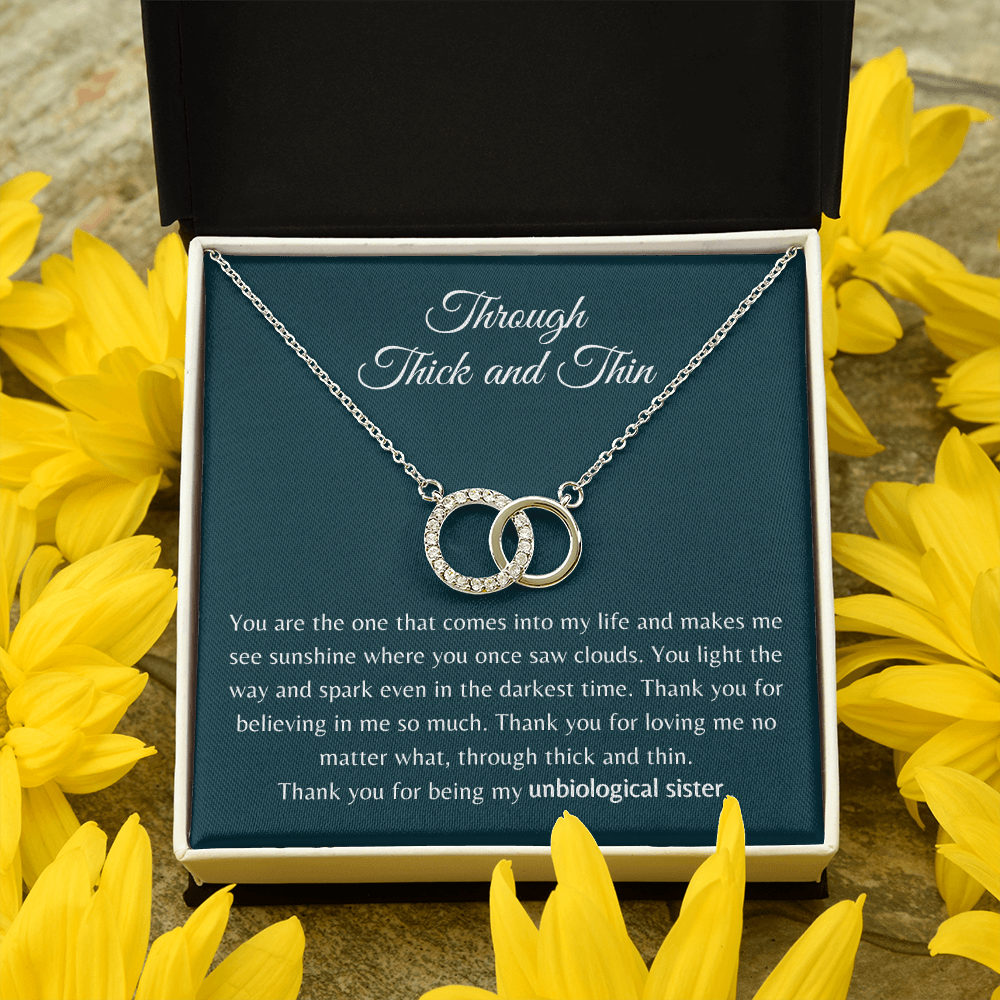Gift for Bestie/Friend/Soul Sister Necklace Circle Interlocking Pair Perfect Stainless Steel Message